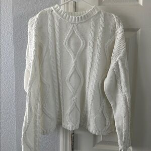 Wild Fable Textured Knit Sweater in Cream, size S